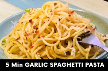 How To Make spaghetti in 5 minutes | aglio olio spaghetti recipe | Italian Pasta spaghetti recipes