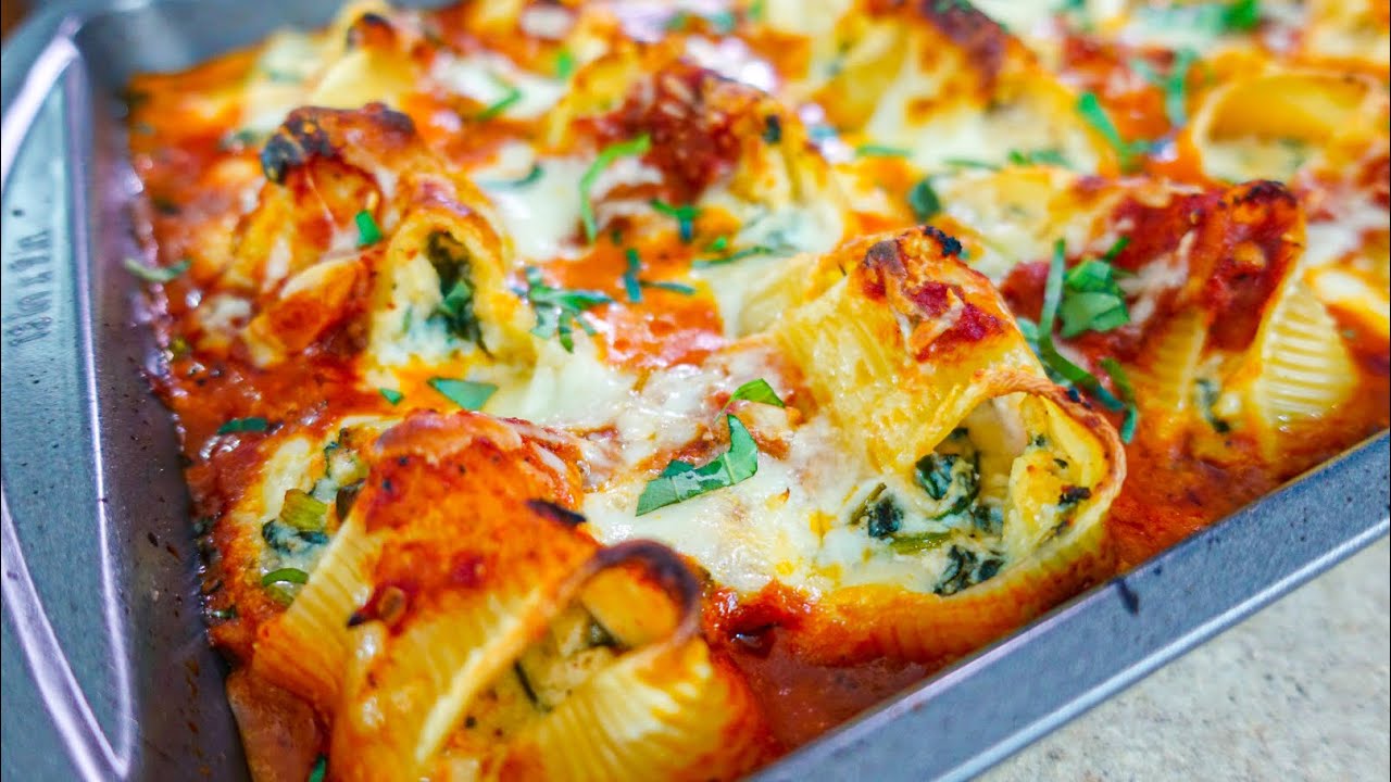 How To Make Cheesy Stuffed Shells Vegetarian Recipe How To Make Cheesy Stuffed Shells Vegetarian Recipe