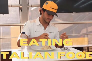 Sainz and Norris eating carbonara (italian food)