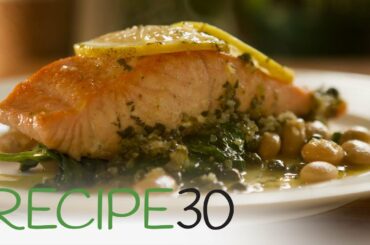 SALMON PICCATA STYLE with lemon wine butter