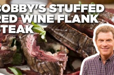 Bobby Flay's Stuffed Red Wine Flank Steak | Boy Meets Grill | Food Network