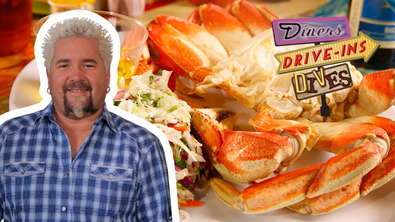 Guy Fieri Eats Dungeness Crab and Cajun Crawfish PIE | Diners, Drive-Ins and Dives | Food Network Guy Fieri Eats Dungeness Crab and Cajun Crawfish PIE | Diners, Drive-Ins and Dives | Food Network