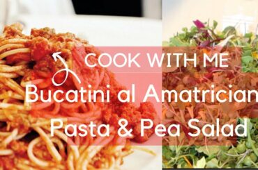 COOK WITH ME //WHAT'S FOR DINNER // BUCATINI AMATRICIANA  // BEST ITALIAN PASTA RECIPE WITH BACON!