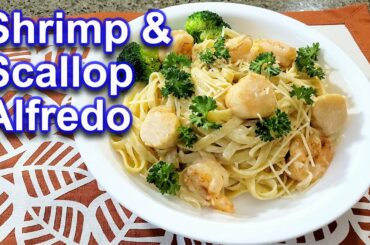 How to make Shrimp & Scallop Alfredo | Easy Recipe American style Italian food.