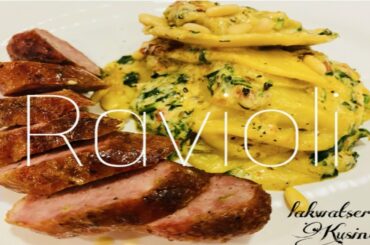 Ravioli in Spinach & Cream Sauce | Easy Ravioli Recipe