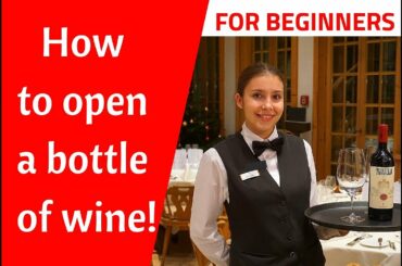 How to open a bottle of wine with a wine opener. Wine service! Waiter training! Restaurant service!