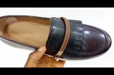 Wine Mix Raymond Italian Leather Fringe Slip On Sneakers