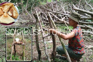 Solo Camping Bushcraft | Cooking Italian Crepe with Banana