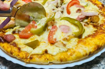 Homemade Pizza Recipe | Chicken Pizza Recipe without  Oven | Italian Pizza recipe