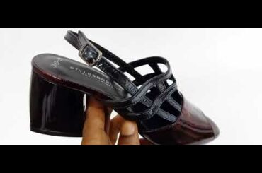 Wine Black Noemi Patent Tuscany Leather Mid Heel Sandals