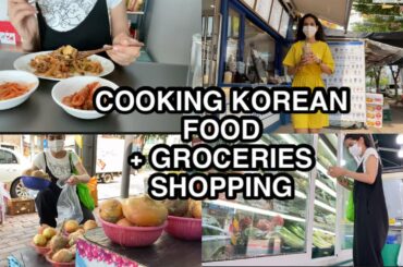 KOREAN VEGETARIAN FOOD COOKING + GROCERIES, BTS MERCH SHOPPING | vlog