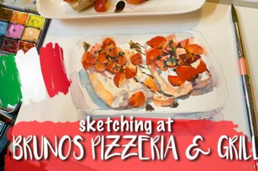 Sketching at Bruno's Pizzeria