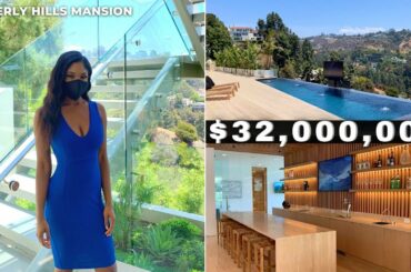 Inside a $32,000,000 Modern MEGA MANSION in Beverly Hills | Movie Theater, Wine Room, Gym + Sauna..