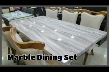Wooden Dining Table With Marble Top || Wooden Dining Table - Style Furn~
