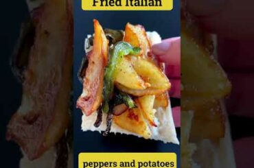 Fried Italian peppers and potatoes #shorts #yourketodiethub #italianfood