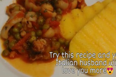 Squids with green peas|Sepie con piselli |Italian food|Cooking tutorial |homemade food