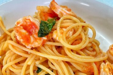 Italian Recipe | Shrimp Spaghetti with fresh Tomato sauce