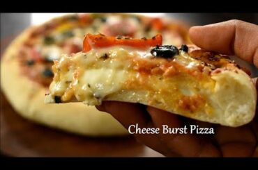 Italian double cheese pizzaCheese Burst Pizza recipe | Cheese Burst Pizza | veg pizza recipe