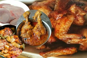 How to Cook White wine & Lemon Oven Grilled Chicken | Spicy Chicken Wings Recipe | Eating Challenge