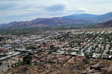Sweeping view of Palm Springs California from the summit of Mission Trail