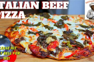 EASY BEEF PIZZA  HOW TO MAKE ITALIAN BEEF PIZZA HOMEMADE YOUTUBE RECIPE 2021