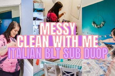 MESSY ALL DAY CLEAN WITH ME AND COOK WITH ME SUBWAY ITALIAN BLT AT HOME DUOP