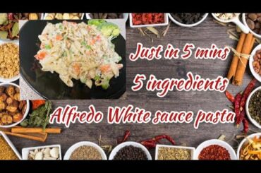 Easy 5 mins Alfredo white sauce pasta|USA restaurant style Italian food at home in tamil #usavlogs