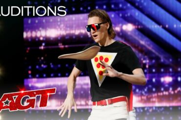 Pizza Man Nick Diesslin Delivers AMAZING Pizza Tricks - America's Got Talent