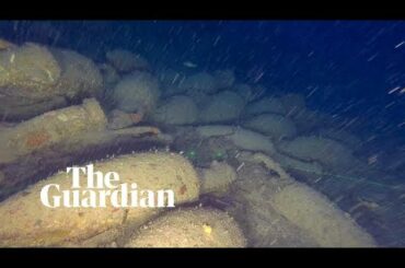 Submarine robot captures underwater footage of ancient Roman ship laden with wine jars