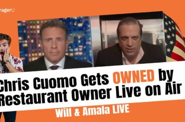 Chris Cuomo Gets OWNED by Restaurant Owner Live on Air - Will & Amala Live