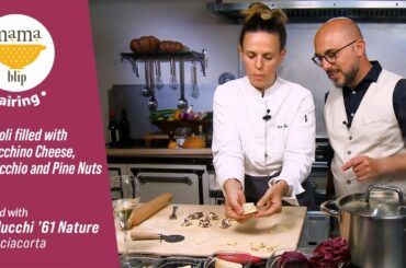 15 Minute Italian Dinner Recipe | Ravioli filled with Stracchino Cheese, Radicchio and Pine Nuts Pai