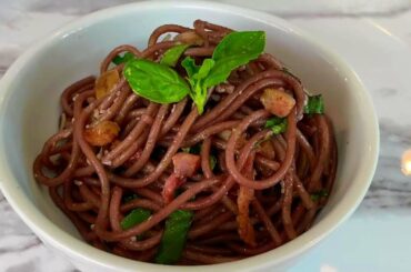 Red Wine Spaghetti with Pancetta / Spaghetti All'Ubriaco