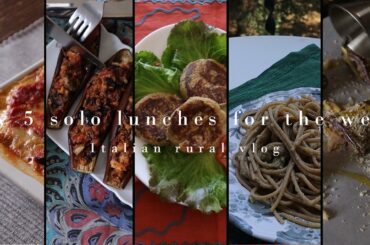 My five solo lunches for the week...aubergine based |Italian rural vlog | Silent vlog | Slow living