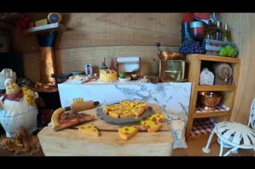 Rustic Italian Kitchen in a Restaurant miniature room box /doll house