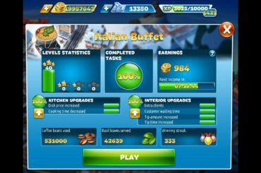 Cooking Fever-Italian Buffet Level 1-40(3 Stars)