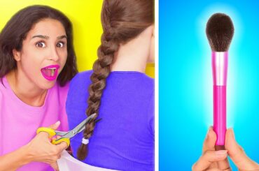 WEIRD WAYS TO SNEAK MAKEUP INTO CLASS || DIY Ideas To Sneak Anything Anywhere by 123 GO!