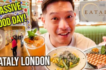 Giant EATALY in LONDON | Food Tour & Review | 24HRS ONLY EATING ITALIAN FOOD ft. Cucina del Mercato