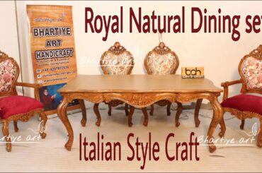 DN-23 Royal Natural Italian || 6 Seater Dining Set || In solid Teakwood @Bhartiye Art Handicraft