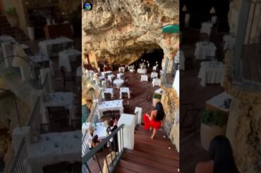 The famous Grotta Palazzese in Italy it someone you'd dine in this unique cave designed restaurant