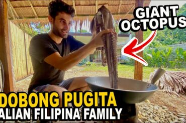 MY ITALIAN HUSBAND COOKS FILIPINO ADOBONG GATA NA PUGITA! GIANT OCTOPUS!?