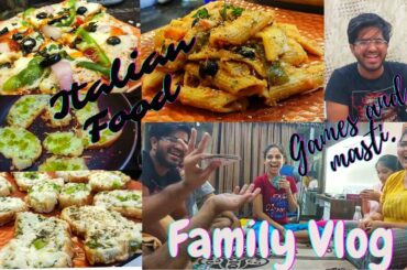 Pink Sauce Pasta with Glaric Bread and Pizza | Italian food at home | Games and Fun | Clocovlog