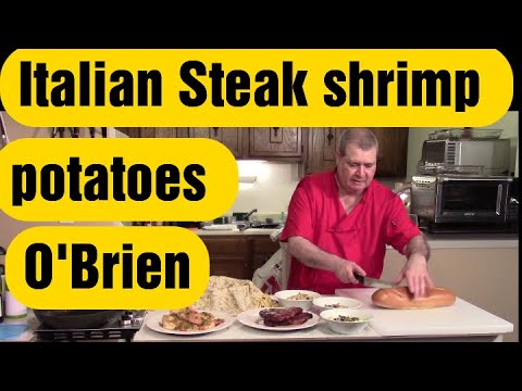 Italian Steak Shrimp Potato's O'Brien | Bistecca Alla Fiorentina Recipe 331 HUGE delicious Grilled Italian Steak Shrimp Potato's O'Brien | Bistecca Alla Fiorentina Recipe 331 HUGE delicious Grilled
