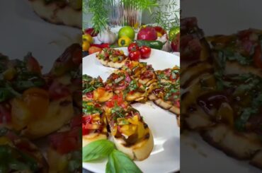 Classic Italian Bruschetta #shorts #bruschetta #snack #food #partyfood #basil #tomato