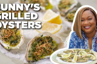 Sunny Anderson's Char-Grilled Oysters with Green Garlic Butter | The Kitchen | Food Network
