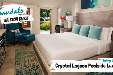 Crystal Lagoon Poolside Luxury (PL) | Sandals Halcyon Beach, St Lucia | Full Room Tour & Review 4K