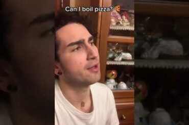 Boiled pizza prank to Italian mom #shorts