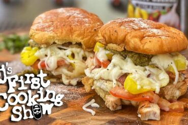 Cj's Chicken Pesto Fat Stack Sandwich | Cj's First Cooking Show | Blackstone Griddles