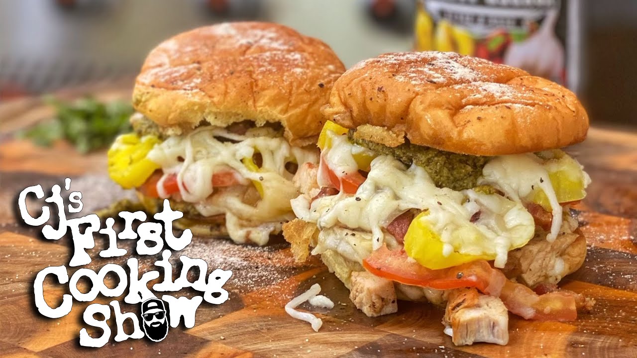 Cj's Chicken Pesto Fat Stack Sandwich | Cj's First Cooking Show | Blackstone Griddles Cj's Chicken Pesto Fat Stack Sandwich | Cj's First Cooking Show | Blackstone Griddles
