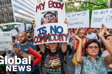 "We will not comply!" New York protesters reject COVID-19 vaccine mandates