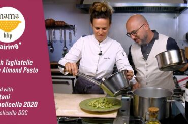 15 Minute Italian Dinner Recipe | Tagliatelle with Almond Pesto paired with Bertani Valpolicella DOC